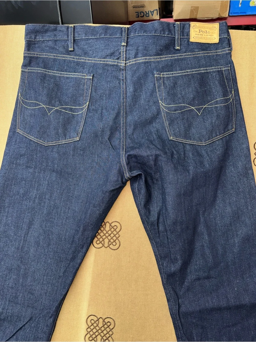 Polo Ralph Lauren The Varick Slim Straight Jeans In Dark Blue Size 40x36